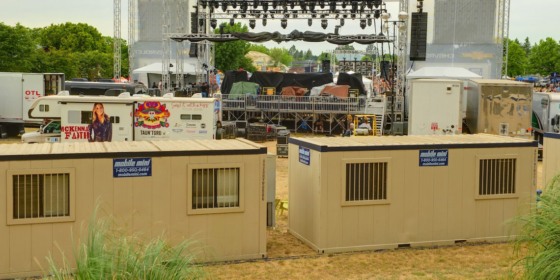 Ground level offices at a concert